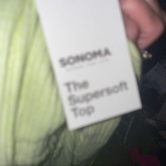 Sonoma Goods For Life® Raglan Rib Cowlneck Top NEW pale neon green NEW - Picture 10 of 14